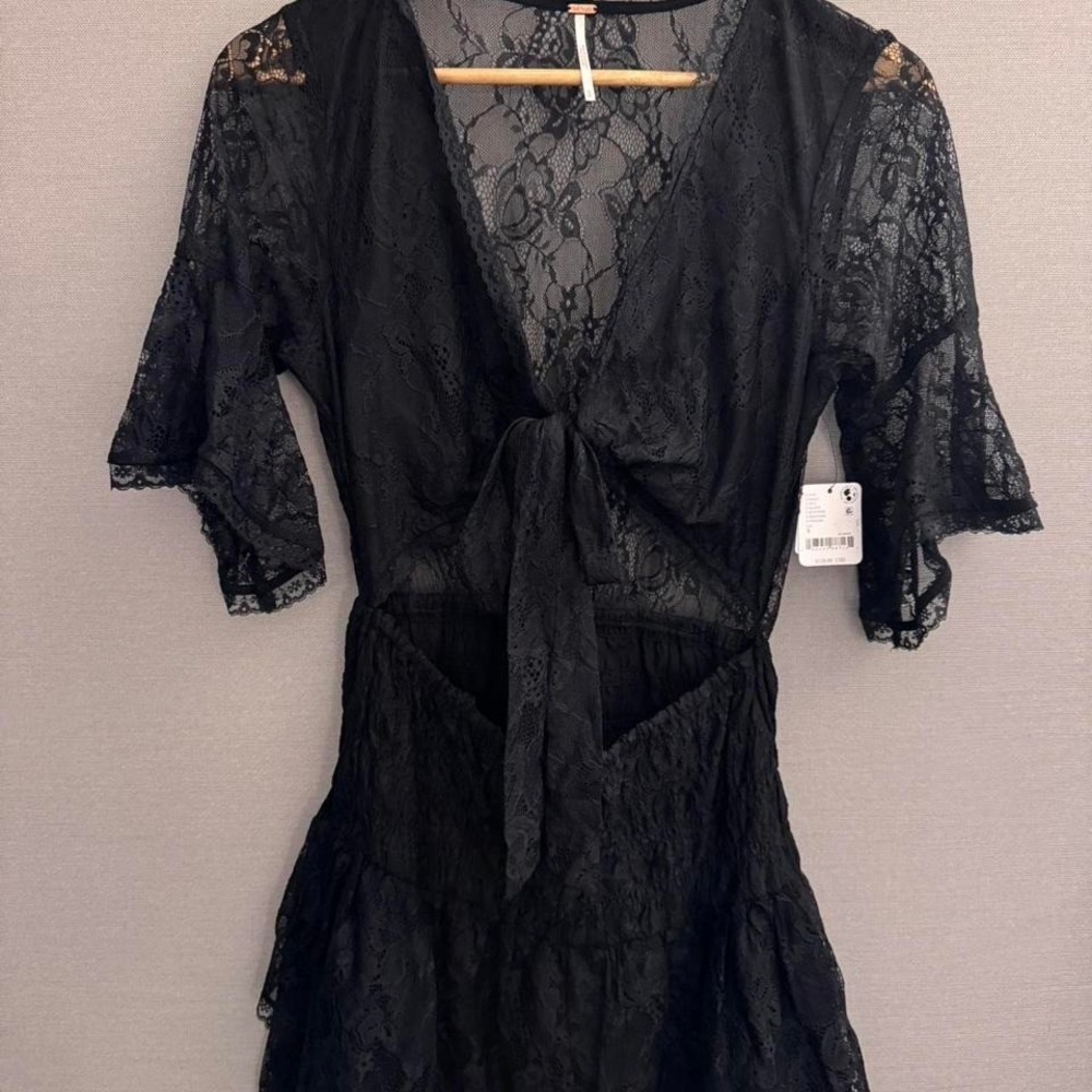 Free People Reversible Lala Lace Mini Dress Black Size‎ Small NWT MSRP $128 - Picture 4 of 6
